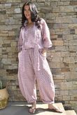 Nonni Gingham Classic Barrel Pant Indian Pink